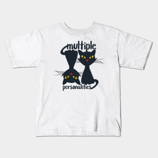 Multiple personalities funny cat Kids T-Shirt